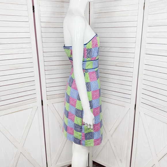 Vineyard Vines Aurora Whale Patchwork Print Strapless Tube Sheath‎ Dress 2 - Picture 3 of 11